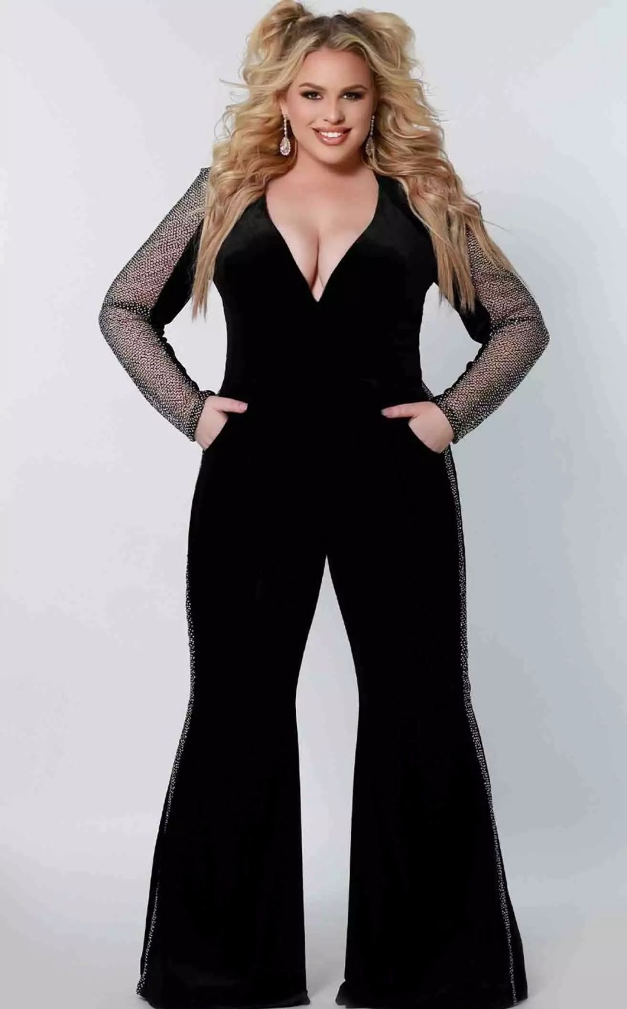 Plus Size Dresses * | Sydneys Closet Jk2207 Jumpsuit Caviar