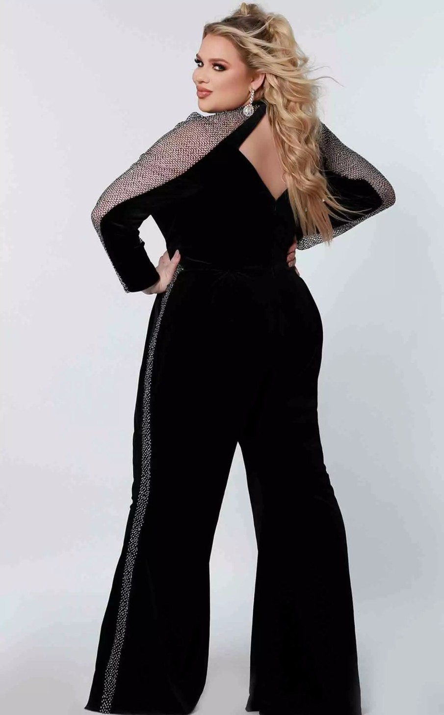 Plus Size Dresses * | Sydneys Closet Jk2207 Jumpsuit Caviar