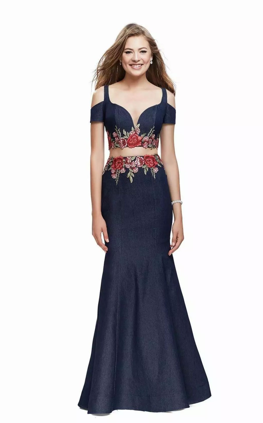 Long Prom Dresses * | La Femme 25848 Dress Dark Wash