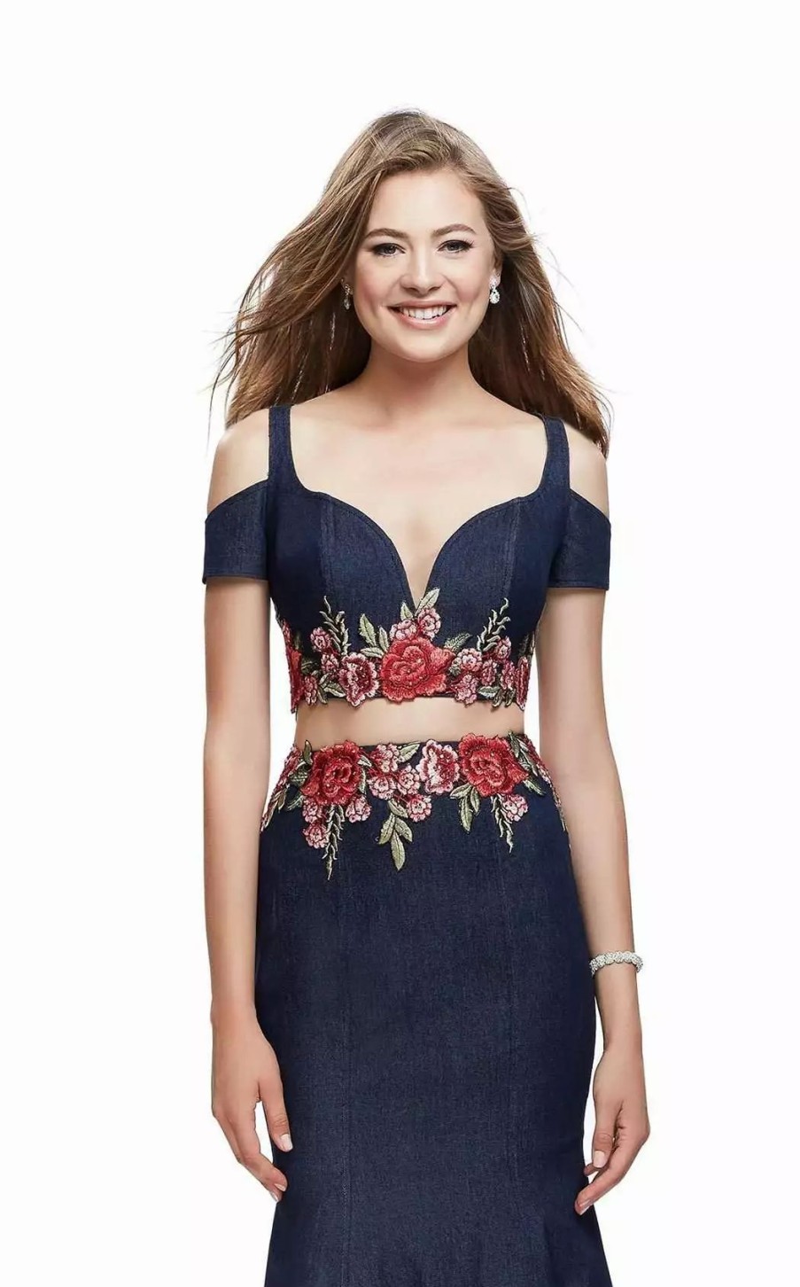 Long Prom Dresses * | La Femme 25848 Dress Dark Wash