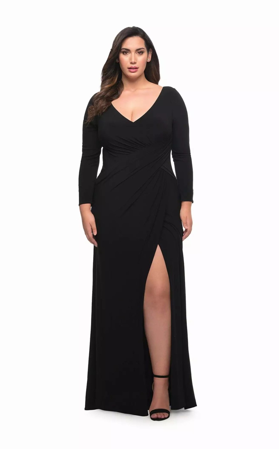 Plus Size Dresses * | La Femme 30071 Dress Black