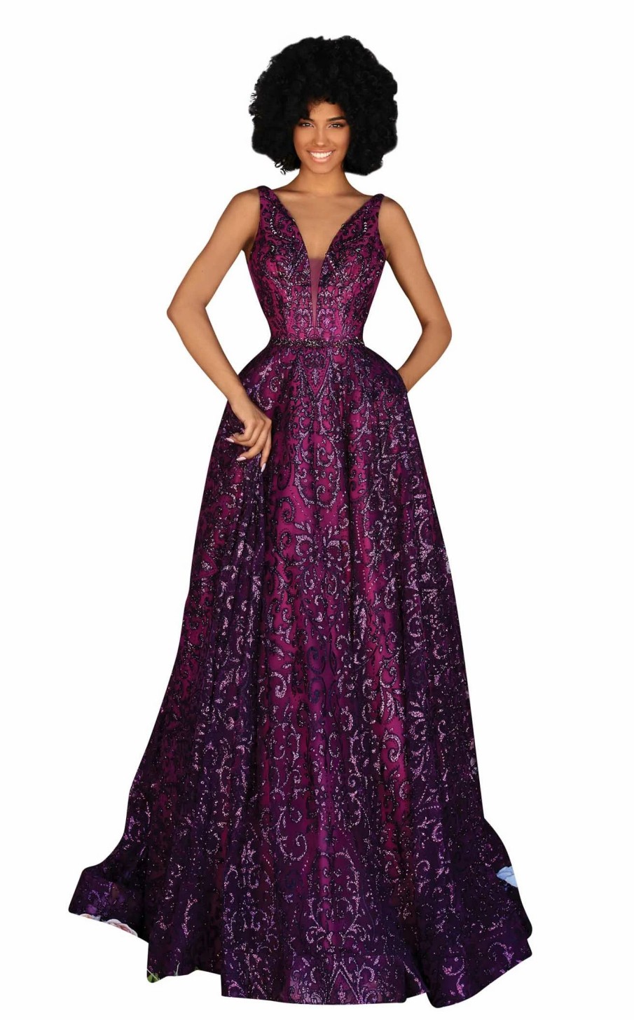 Red Carpet * | Clarisse 800309 Dress Plum