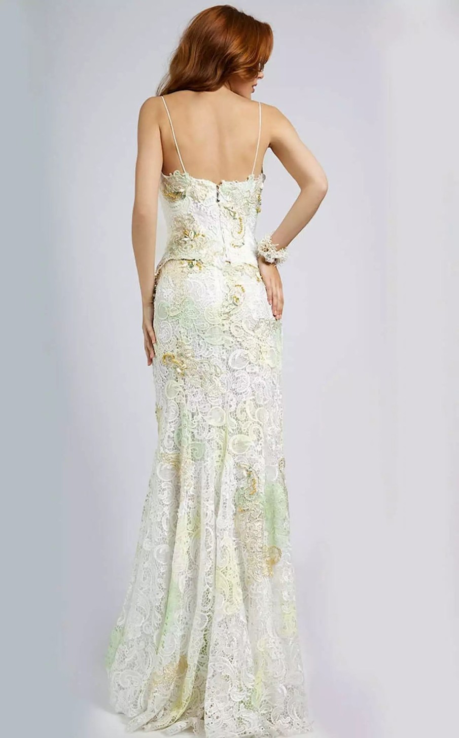 Long Prom Dresses * | Jovani 90471Bg Dress Ivory-Multi