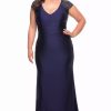 Plus Size Dresses * | La Femme 29481 Dress Navy