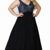 Plus Size Dresses * | Sydneys Closet Ce1813 Dress Black-Multi