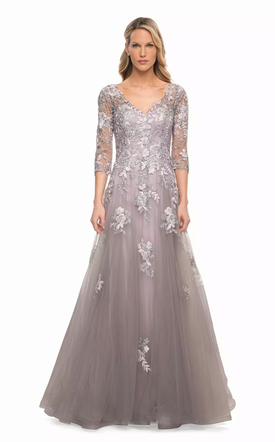 Red Carpet * | La Femme 30229 Dress Silver-Pink