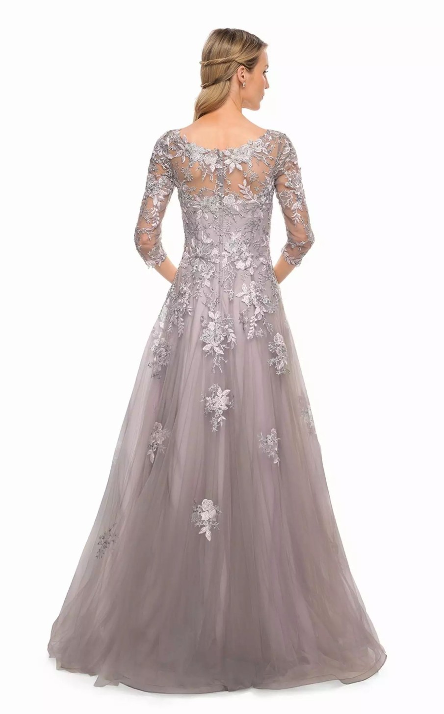 Red Carpet * | La Femme 30229 Dress Silver-Pink