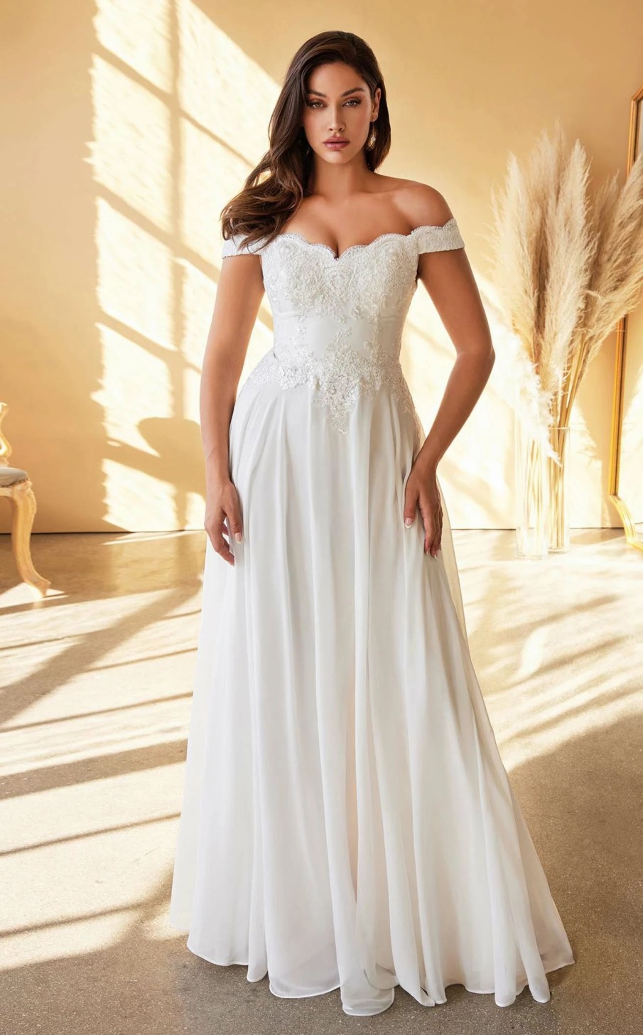 Plus Size Dresses * | Cinderella Divine 7258W Dress Off-White