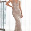 Long Prom Dresses * | Cinderella Divine Ht074 Dress Champagne-Gold