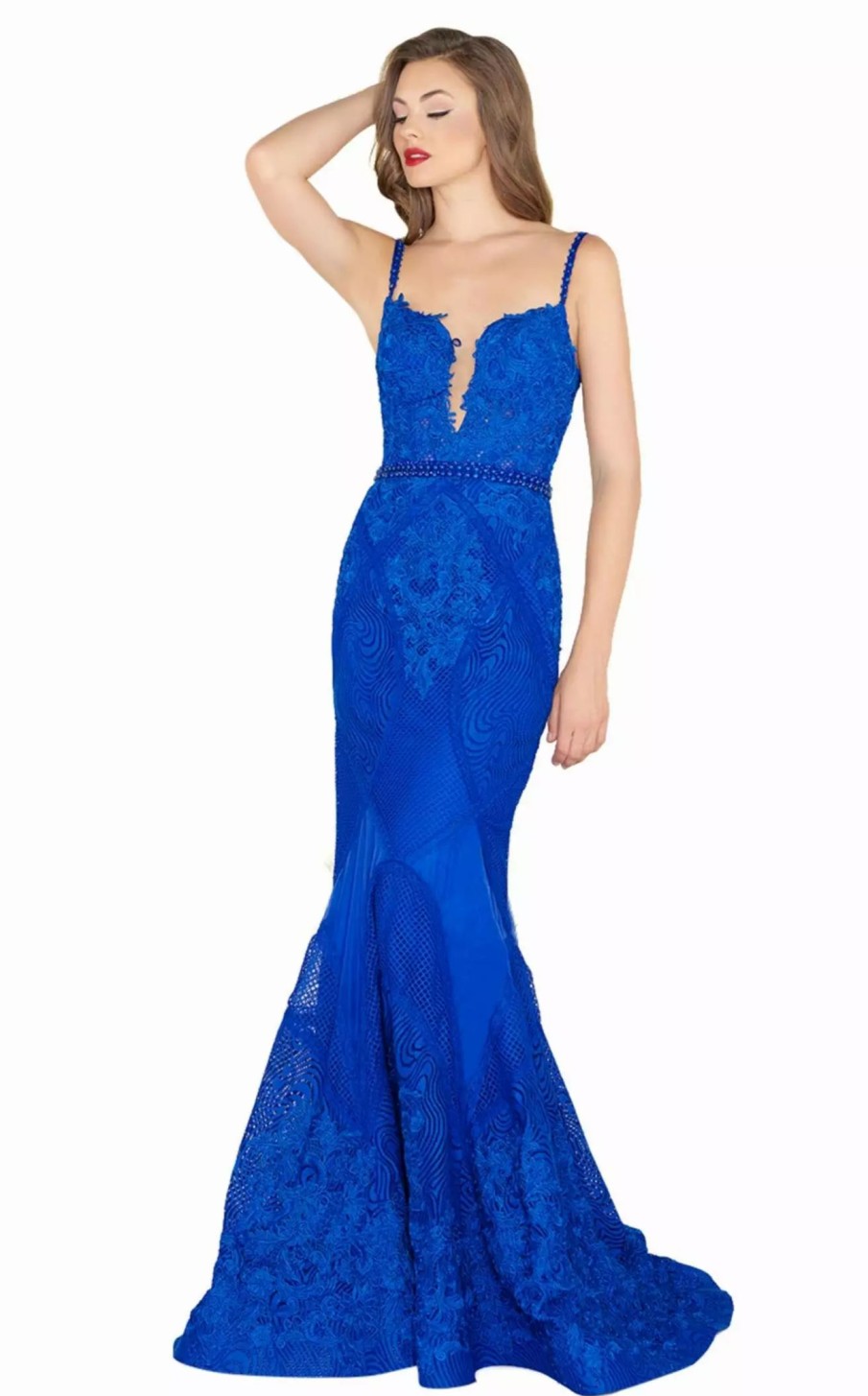 Red Carpet * | Mac Duggal 79082R Dress Royal