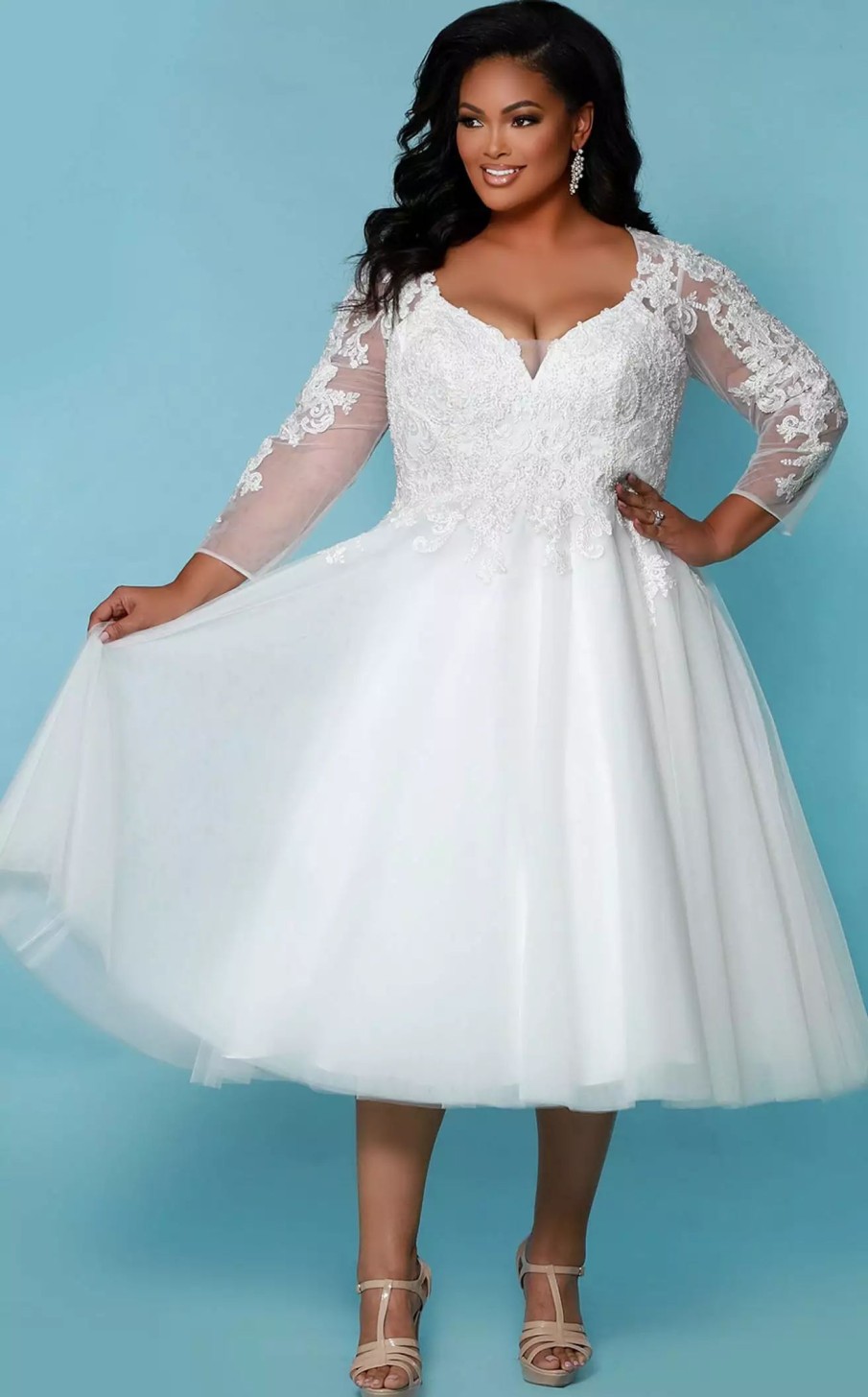 Plus Size Dresses * | Sydneys Closet Sc5265 Dress Ivory