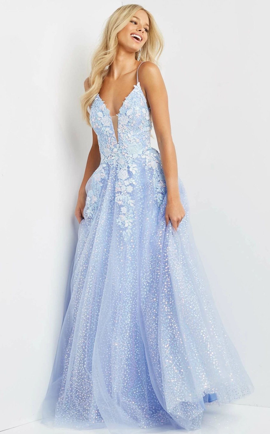 Long Prom Dresses * | Jvn Jvn07252 Dress Periwinkle