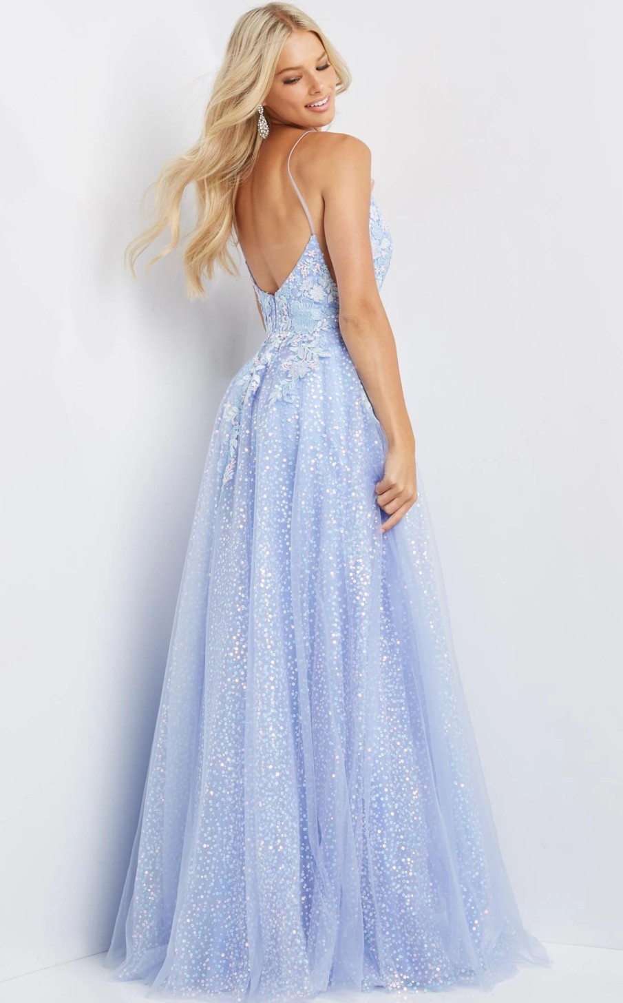 Long Prom Dresses * | Jvn Jvn07252 Dress Periwinkle