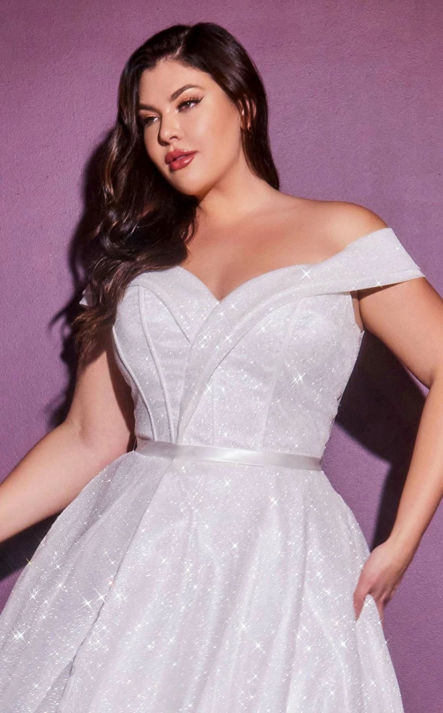 Plus Size Dresses * | Cinderella Divine Cd214Wc Dress Off-White