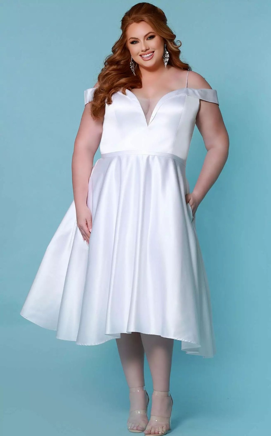 Plus Size Dresses * | Sydneys Closet Sc5280 Dress White