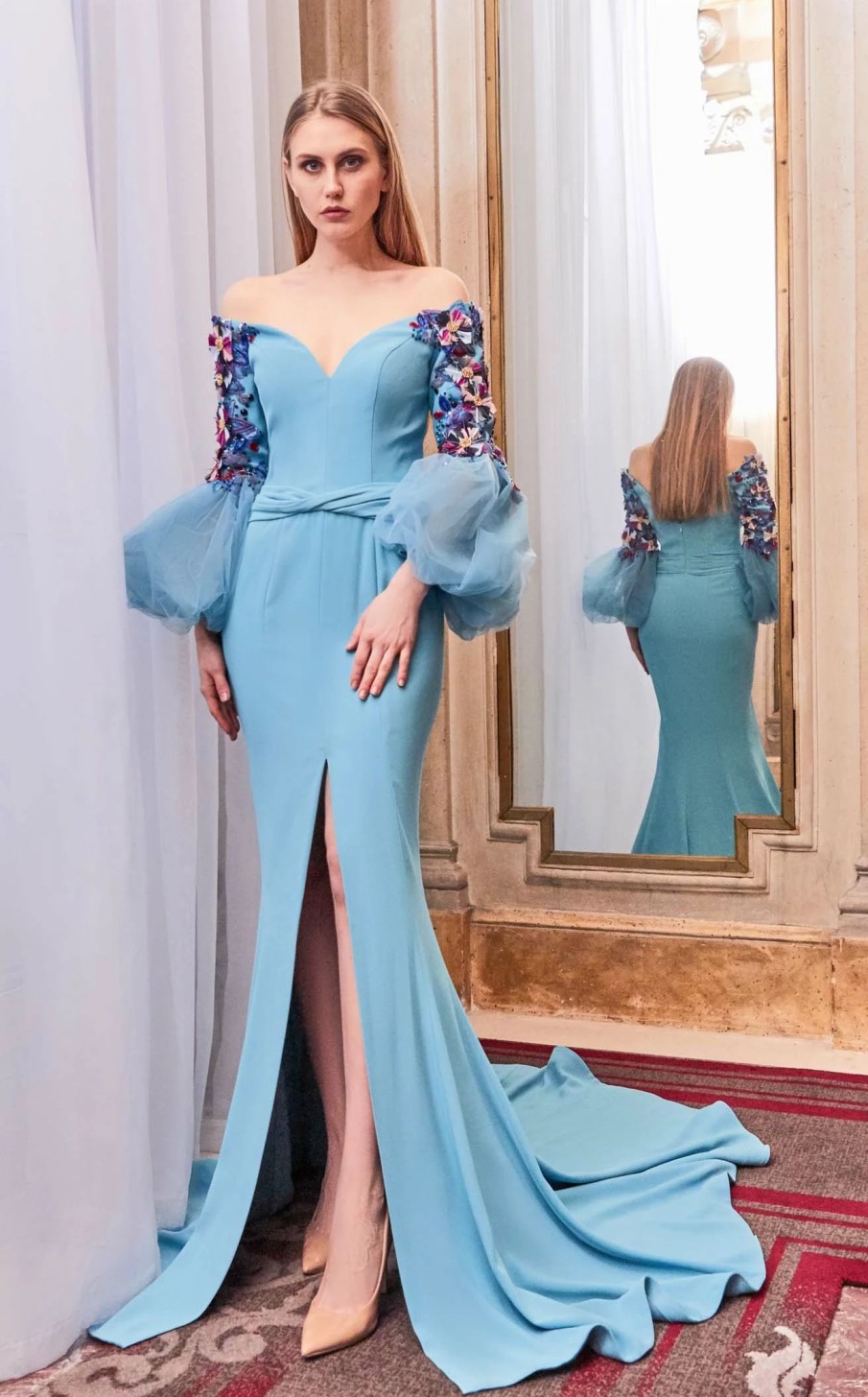 Red Carpet * | Gatti Nolli Couture Ga5763 Dress Aqua-Multi