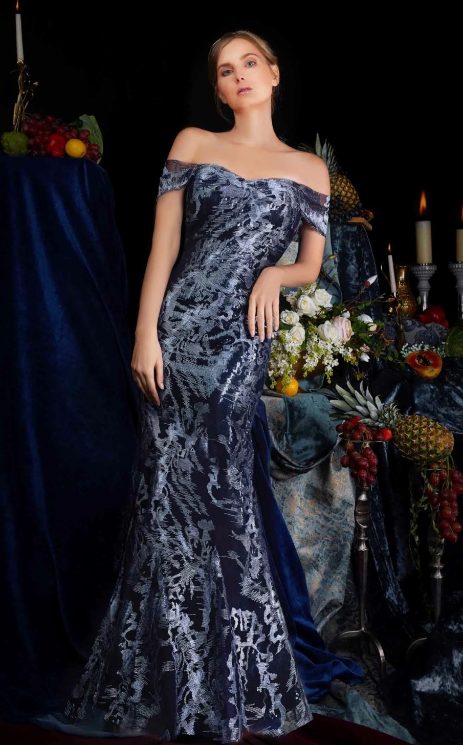 Red Carpet * | Janique 62125 Dress Navy