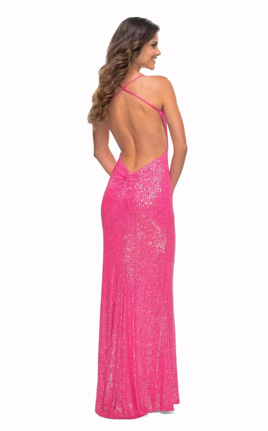 Long Prom Dresses * | La Femme 30615 Dress Hot-Pink