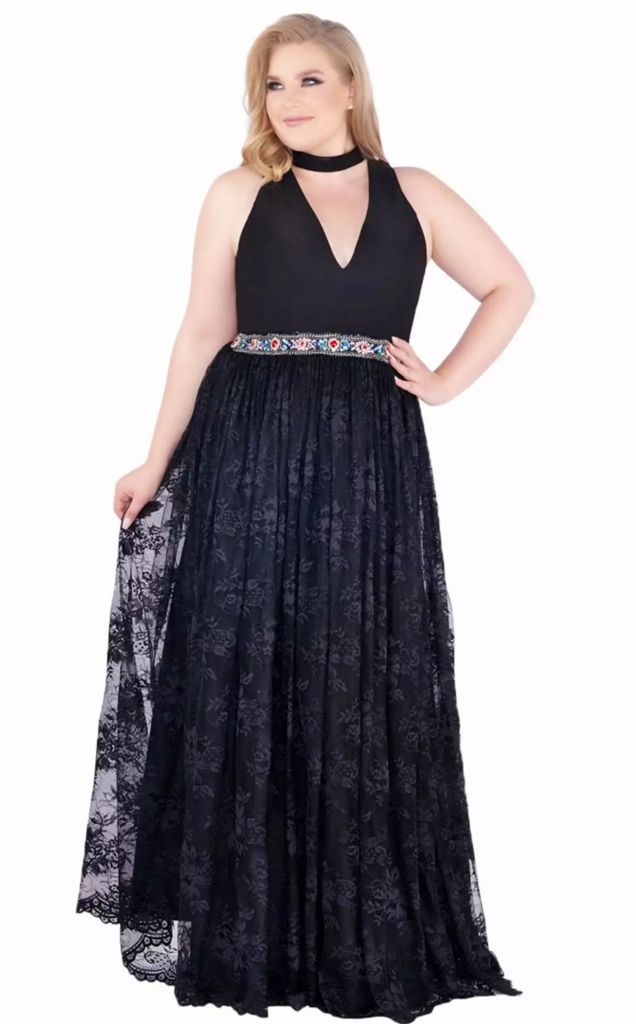 Plus Size Dresses * | Mac Duggal Fabulouss 77529K Dress Black