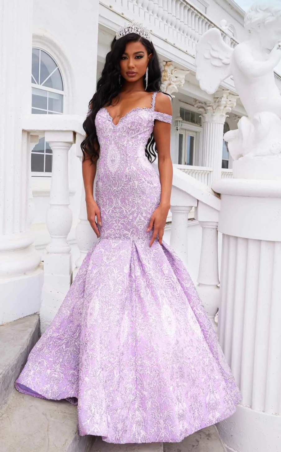 Long Prom Dresses * | Portia And Scarlett Ps22042 Dress Lilac