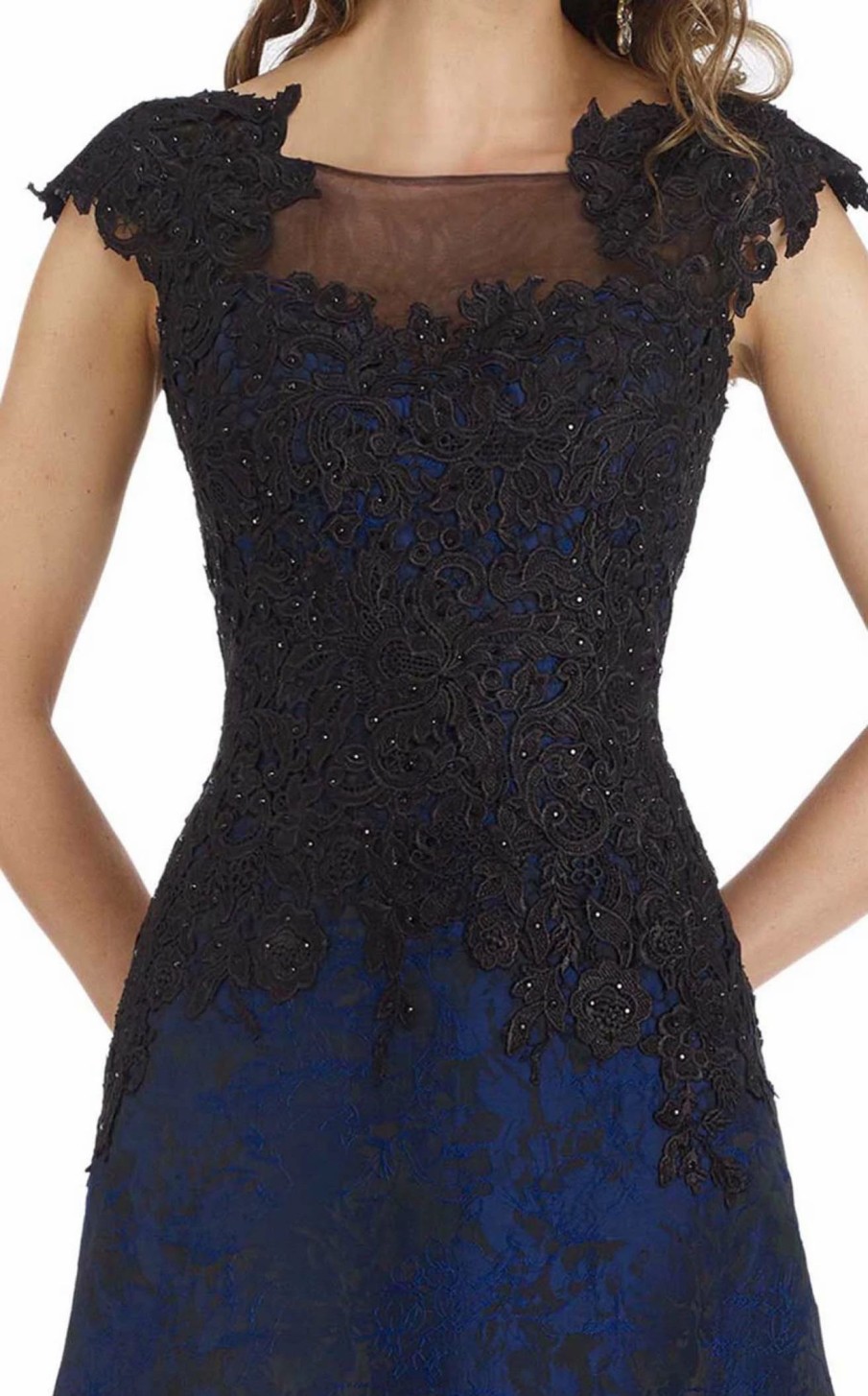 Cocktail Dresses * | Gia Franco 12013 Dress Navy-Black