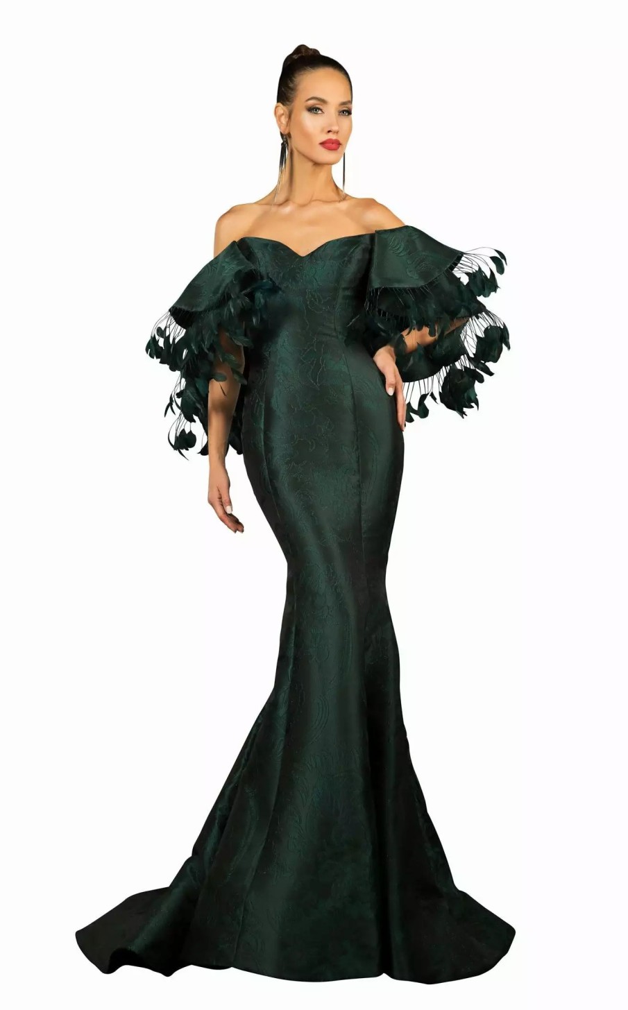 Red Carpet * | Terani 2021E2796 Dress Forest