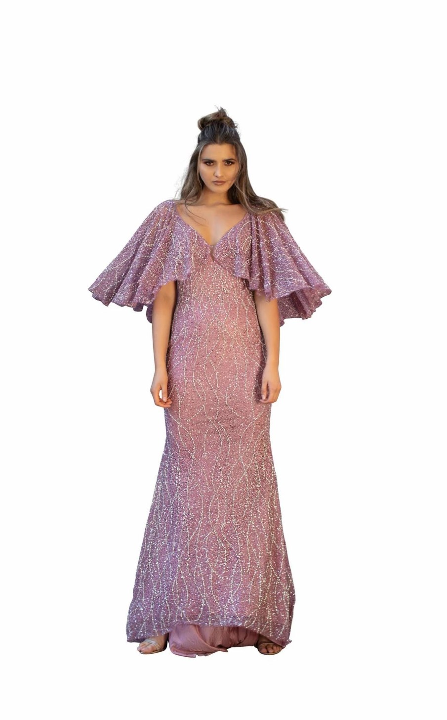 Red Carpet * | Chic And Holland Hf1529 Dress Mauve