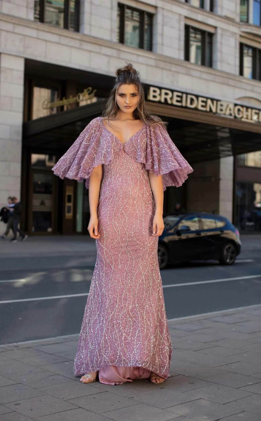 Red Carpet * | Chic And Holland Hf1529 Dress Mauve