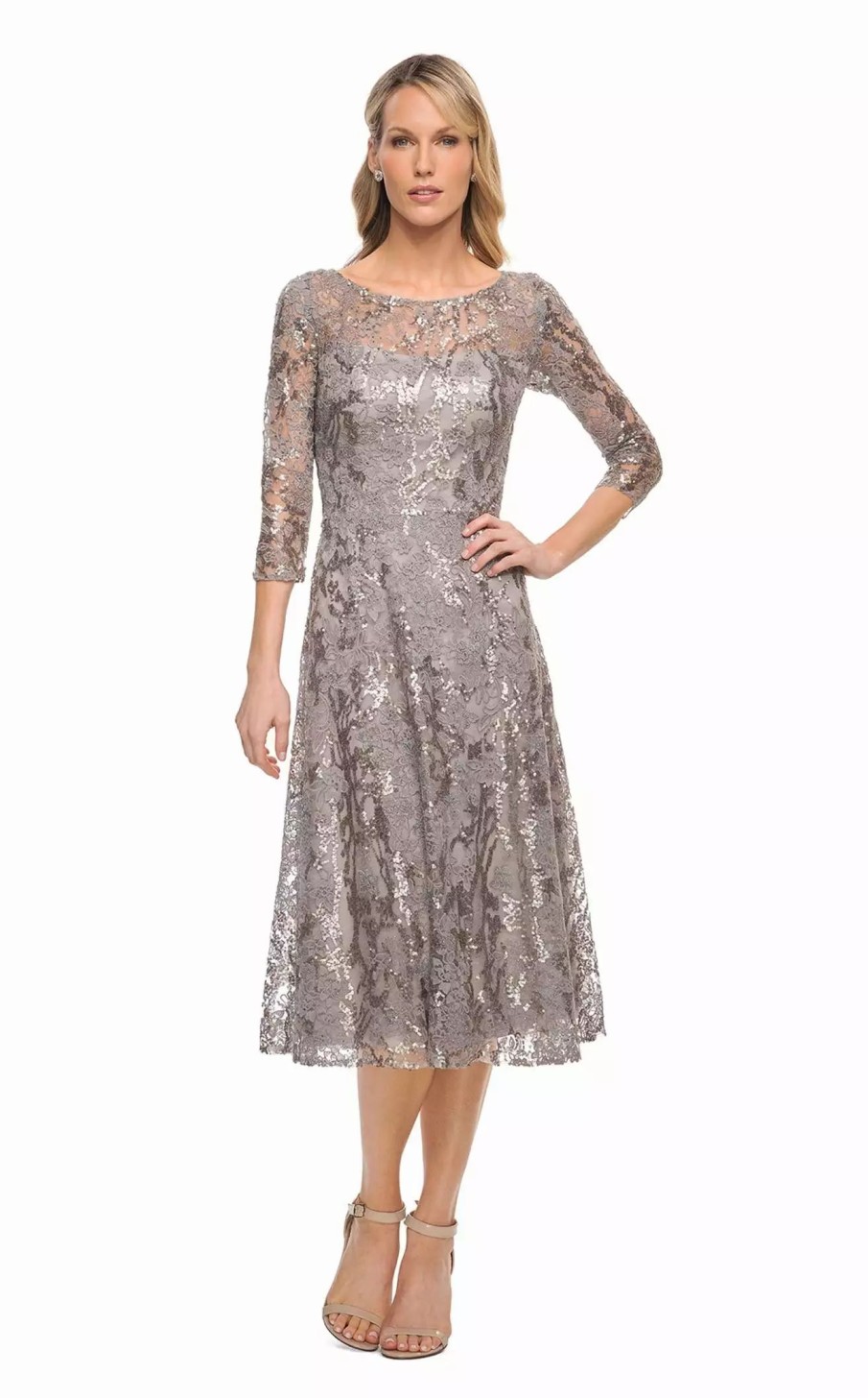 Cocktail Dresses * | La Femme 29993 Dress Silver