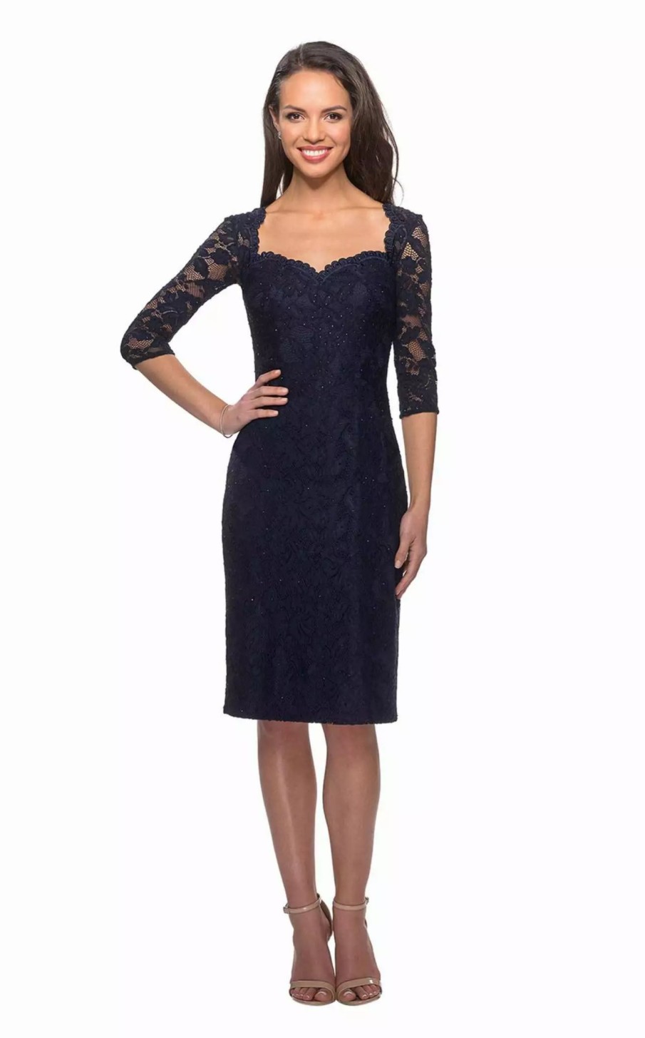 Cocktail Dresses * | La Femme 25527 Dress Navy