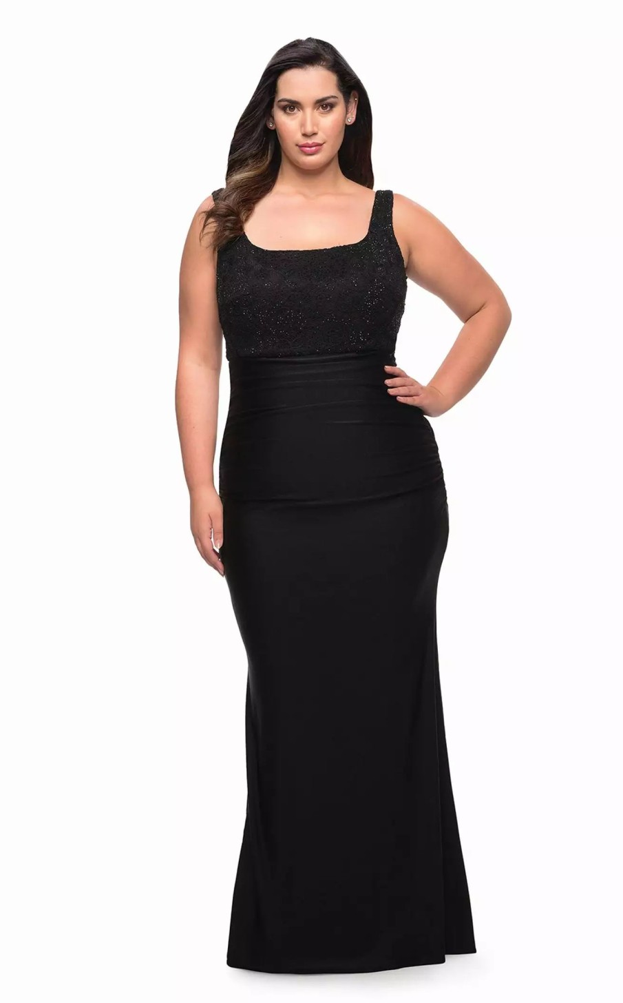 Plus Size Dresses * | La Femme 29645 Dress Black