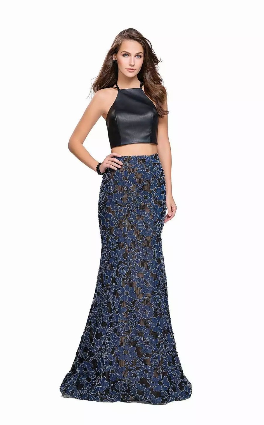 Long Prom Dresses * | La Femme 25602 Dress Blue-Multi