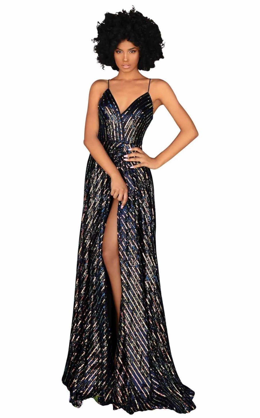 Red Carpet * | Clarisse 800289 Dress Black-Multi