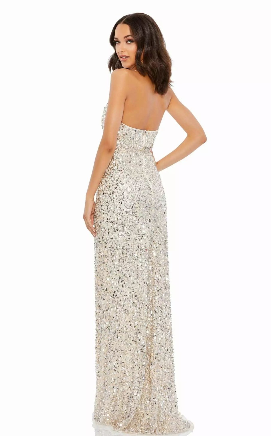 Red Carpet * | Mac Duggal 5312 Dress Nude-Silver