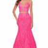 Long Prom Dresses * | La Femme 29967 Dress Neon-Pink