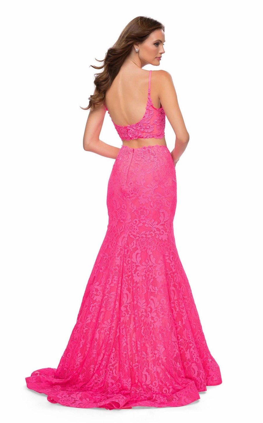 Long Prom Dresses * | La Femme 29967 Dress Neon-Pink