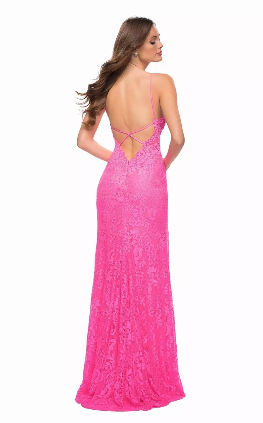 Long Prom Dresses * | La Femme 29987 Dress Neon-Pink