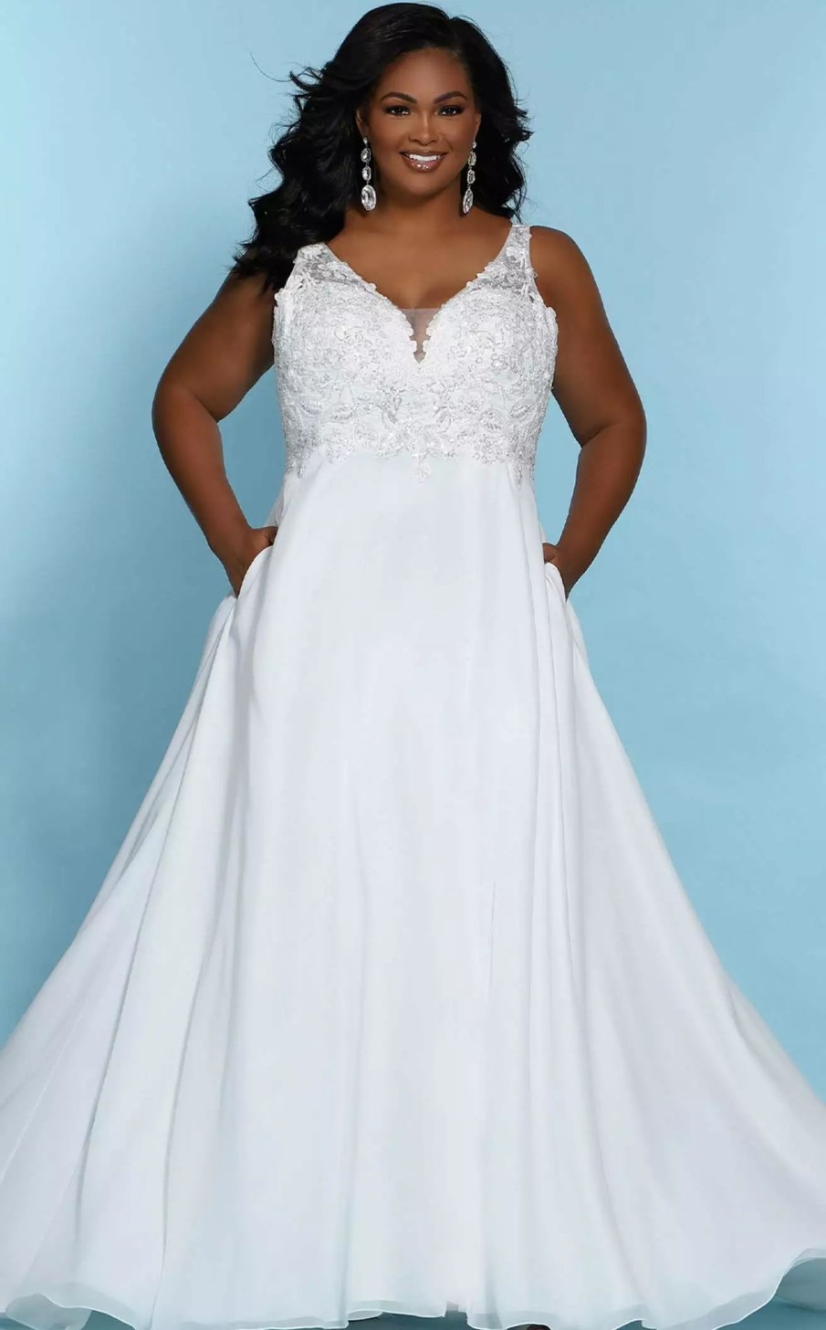 Plus Size Dresses * | Sydneys Closet Sc5246 Dress Ivory