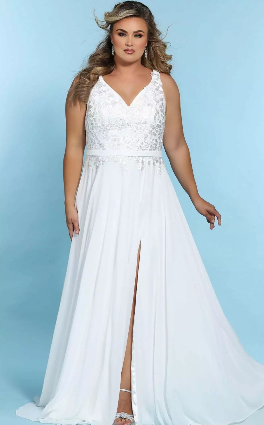 Plus Size Dresses * | Sydneys Closet Sc5252 Dress Ivory