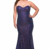 Plus Size Dresses * | La Femme 30774 Dress Indigo