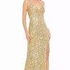 Long Prom Dresses * | Mac Duggal 10704M Dress Gold