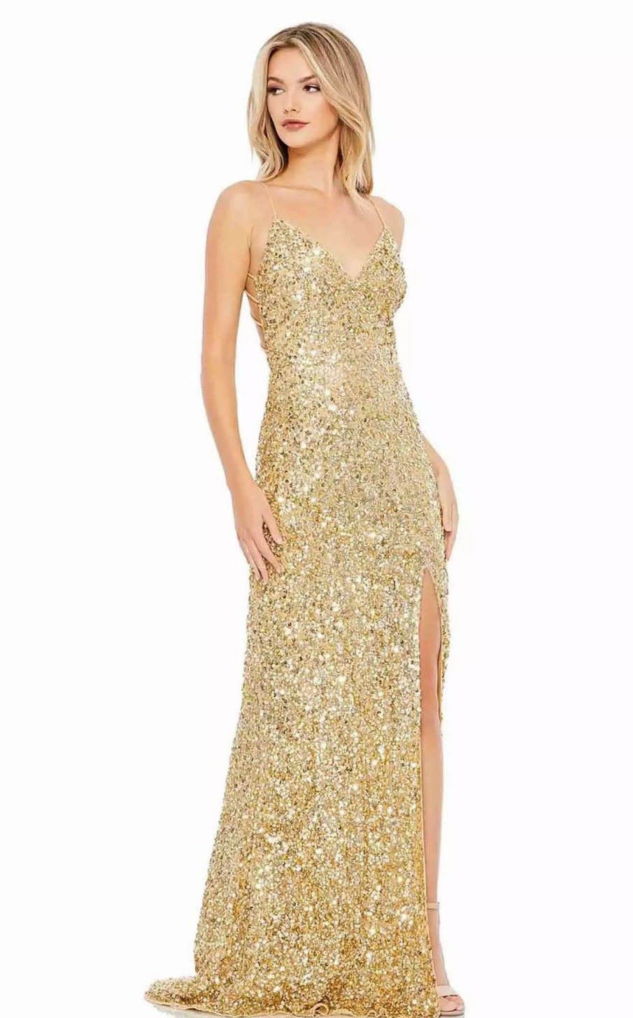 Long Prom Dresses * | Mac Duggal 10704M Dress Gold