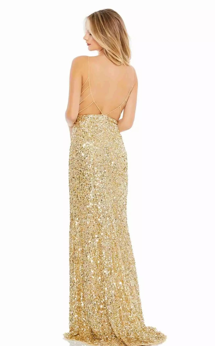 Long Prom Dresses * | Mac Duggal 10704M Dress Gold