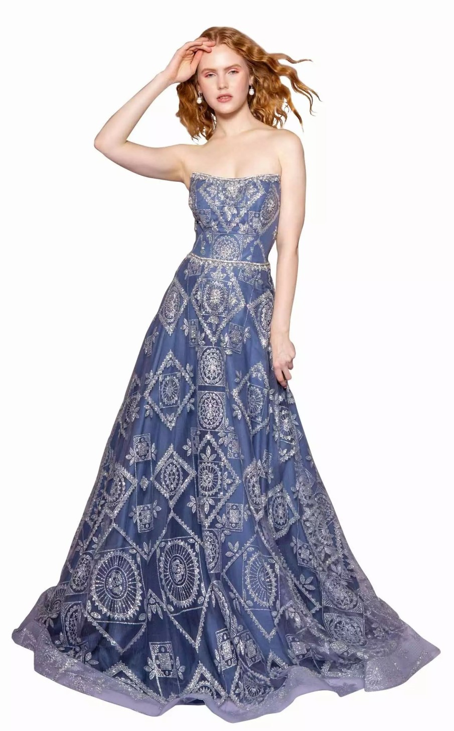 Red Carpet * | Elizabeth K Gl2650 Dress Blue