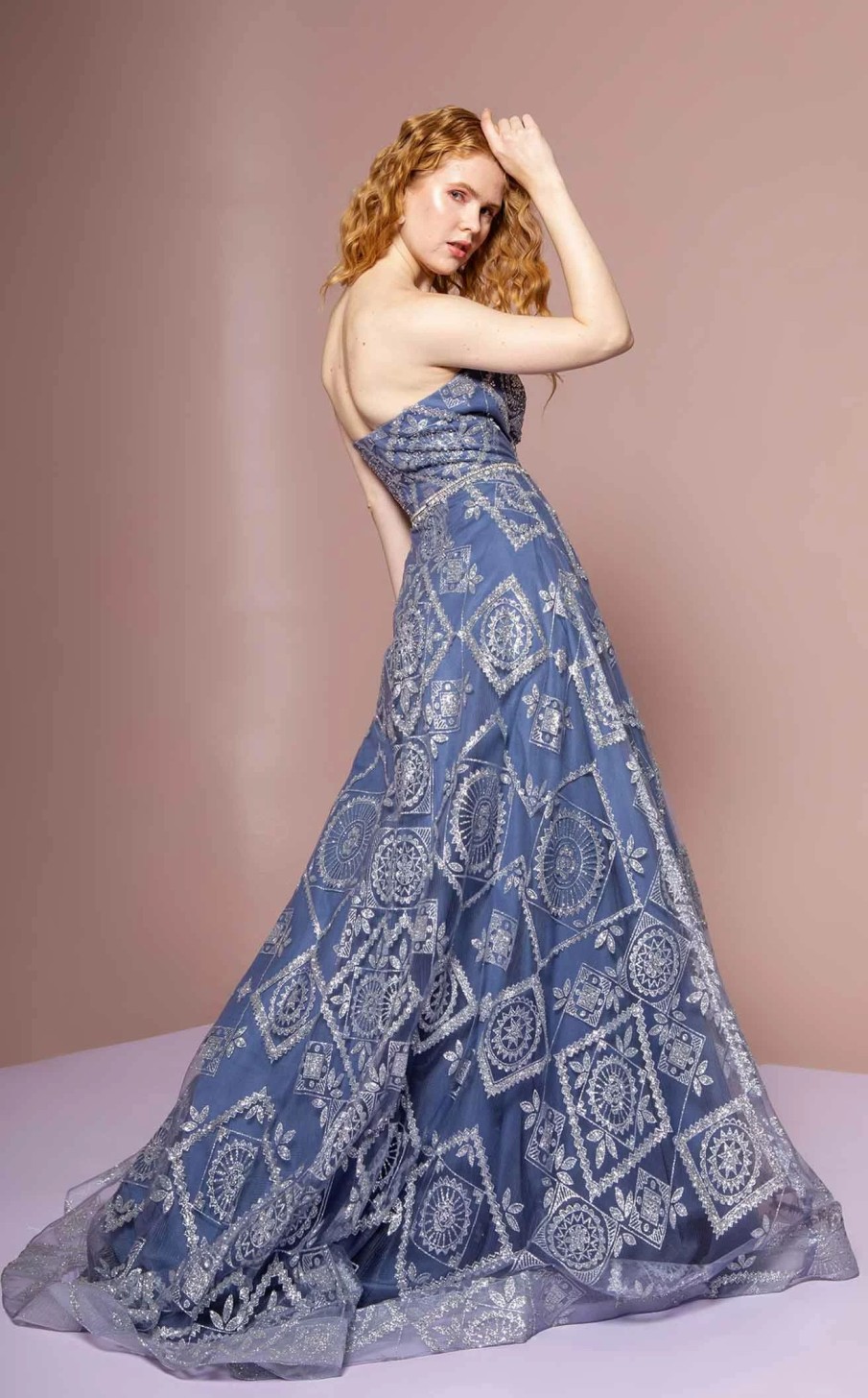 Red Carpet * | Elizabeth K Gl2650 Dress Blue