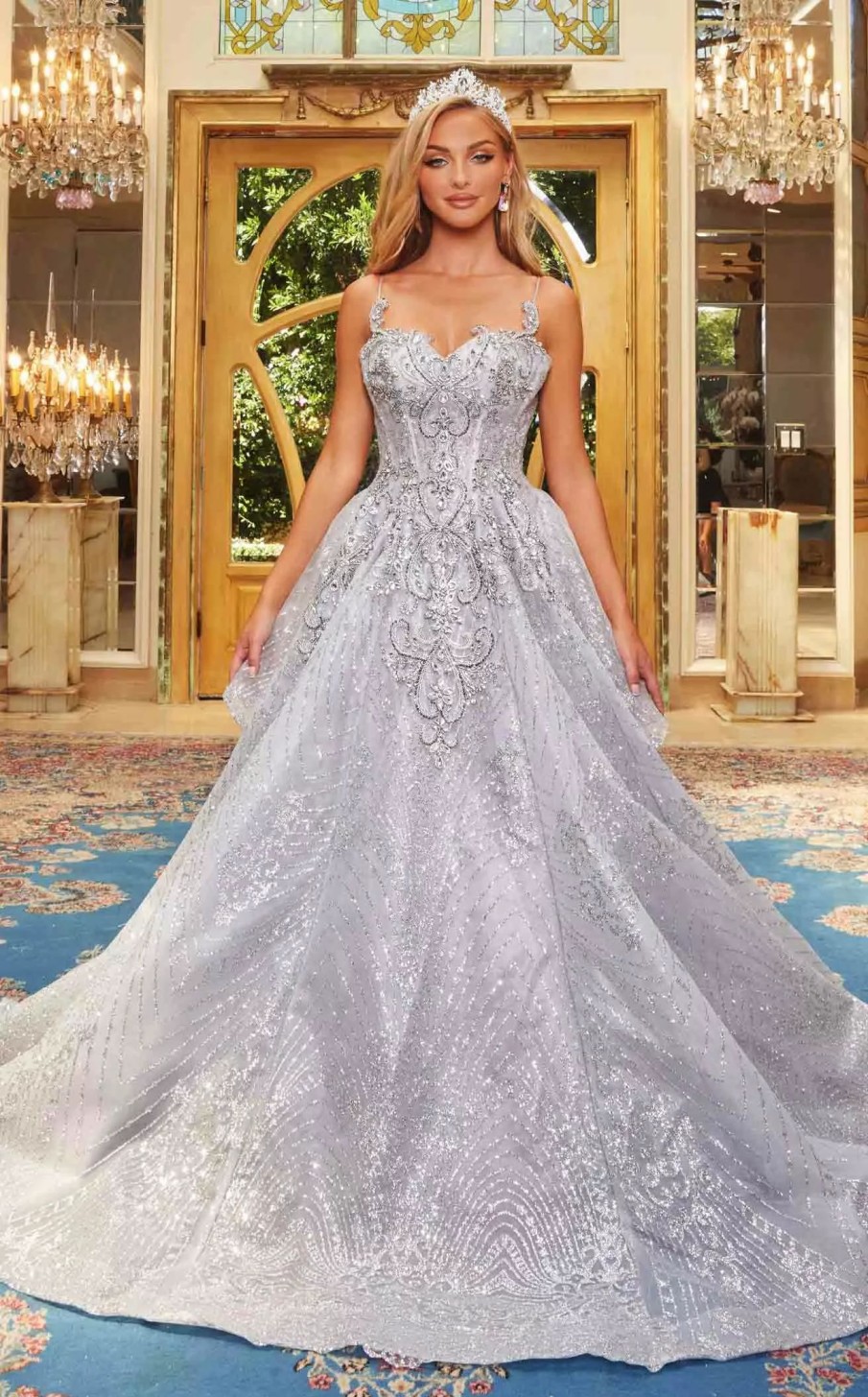 Red Carpet * | Portia And Scarlett Ps22967 Dress Silver