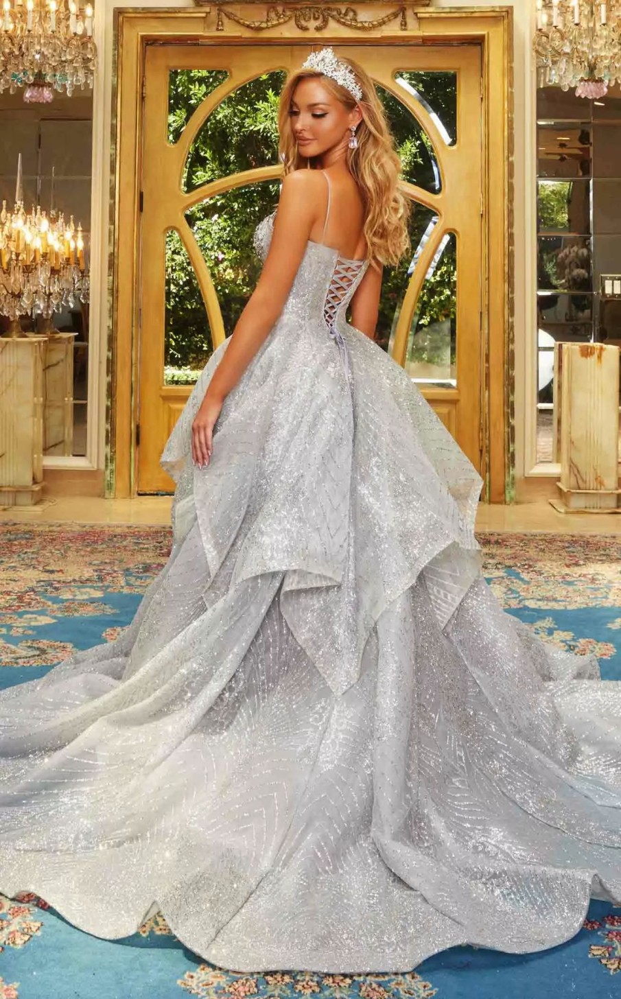 Red Carpet * | Portia And Scarlett Ps22967 Dress Silver