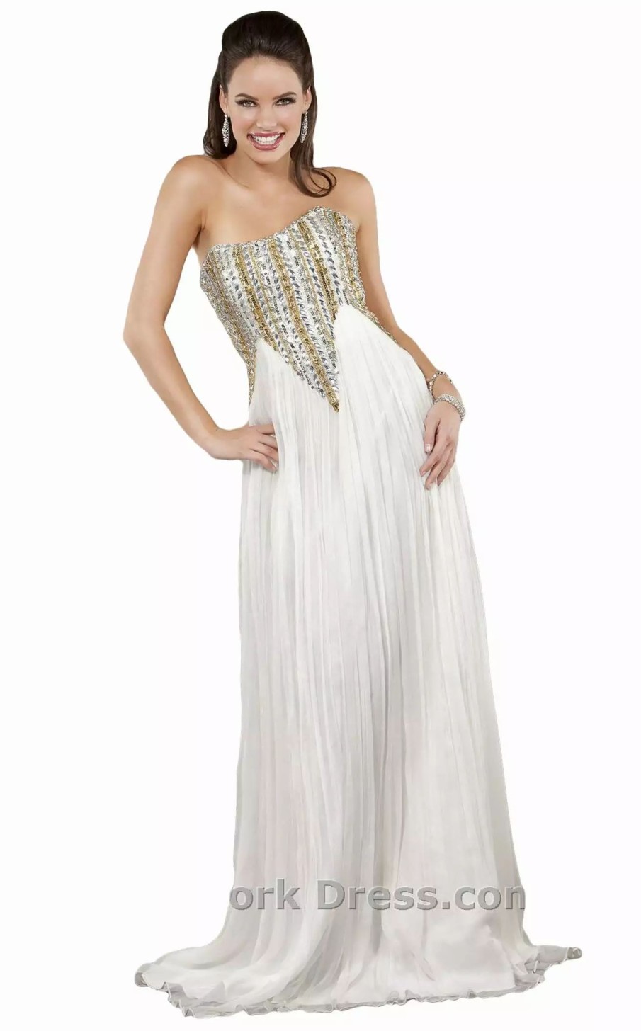 Long Prom Dresses * | Jovani 6425Bg Dress White