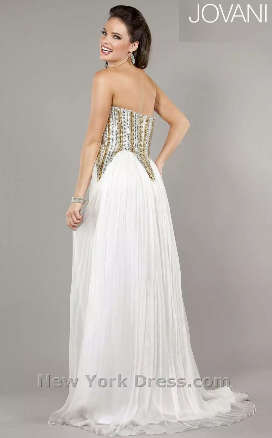 Long Prom Dresses * | Jovani 6425Bg Dress White