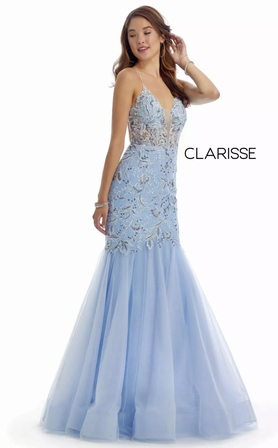 Long Prom Dresses * | Clarisse 5129 Dress Powder-Blue